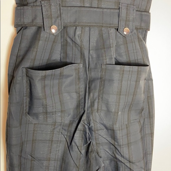 We Wore What navy plaid twill moto overalls XS - Picture 6 of 9